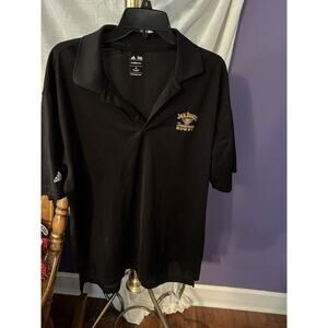 Jack Daniels Tennessee Honey Adidas Polo Mens Size XL Black Short Sleeve